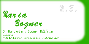 maria bogner business card